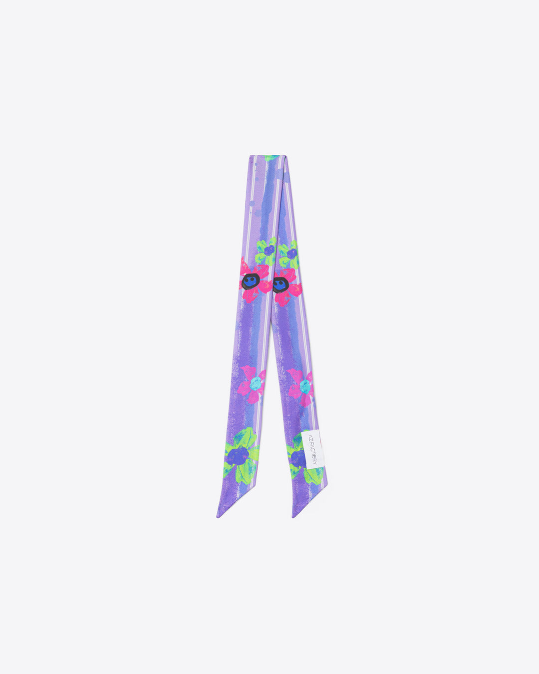 SILK-TWILL SCARF W5cm x L100cm - SPLASH PURPLE - AZ Factory