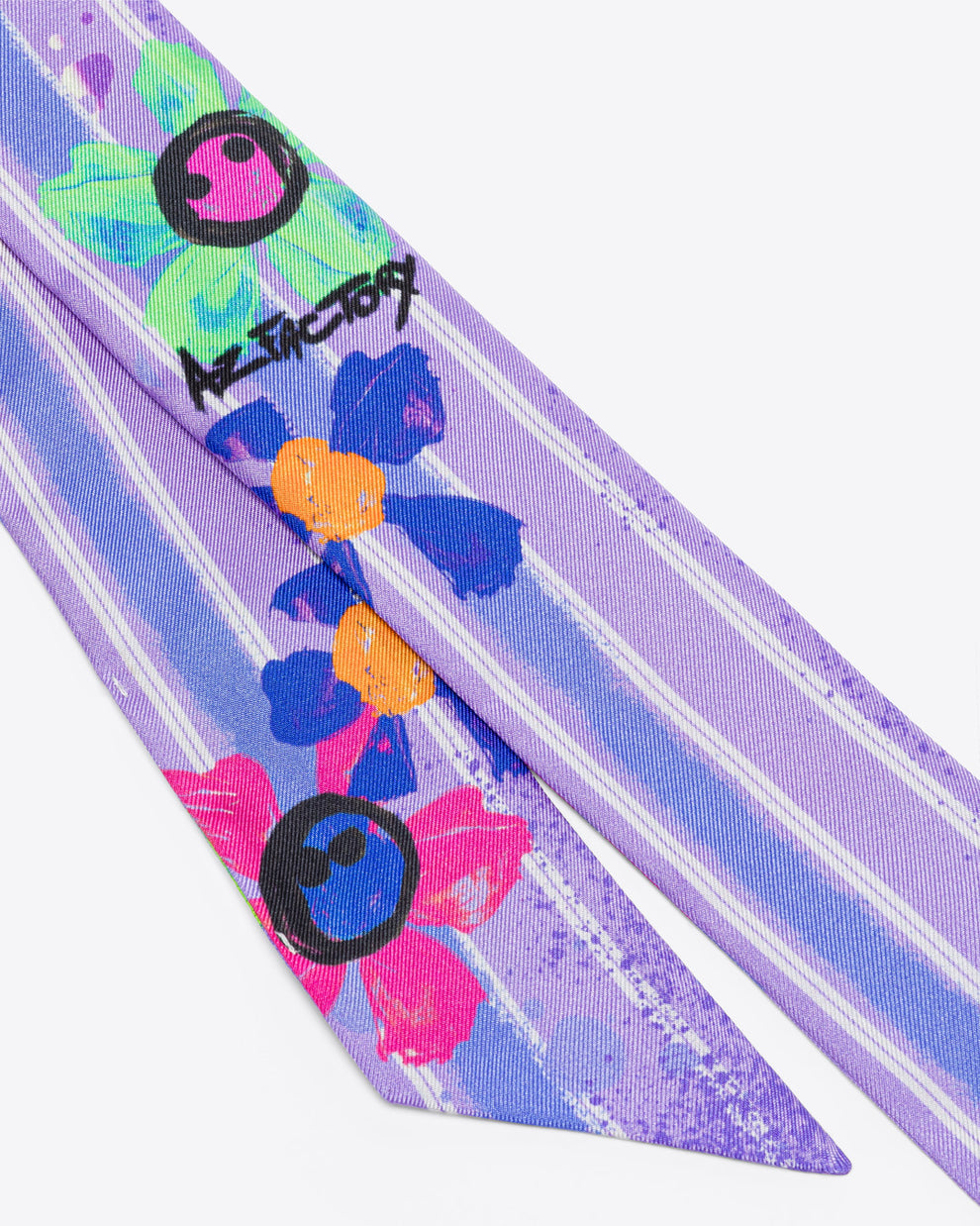 SILK-TWILL SCARF W5cm x L100cm - SPLASH PURPLE - AZ Factory