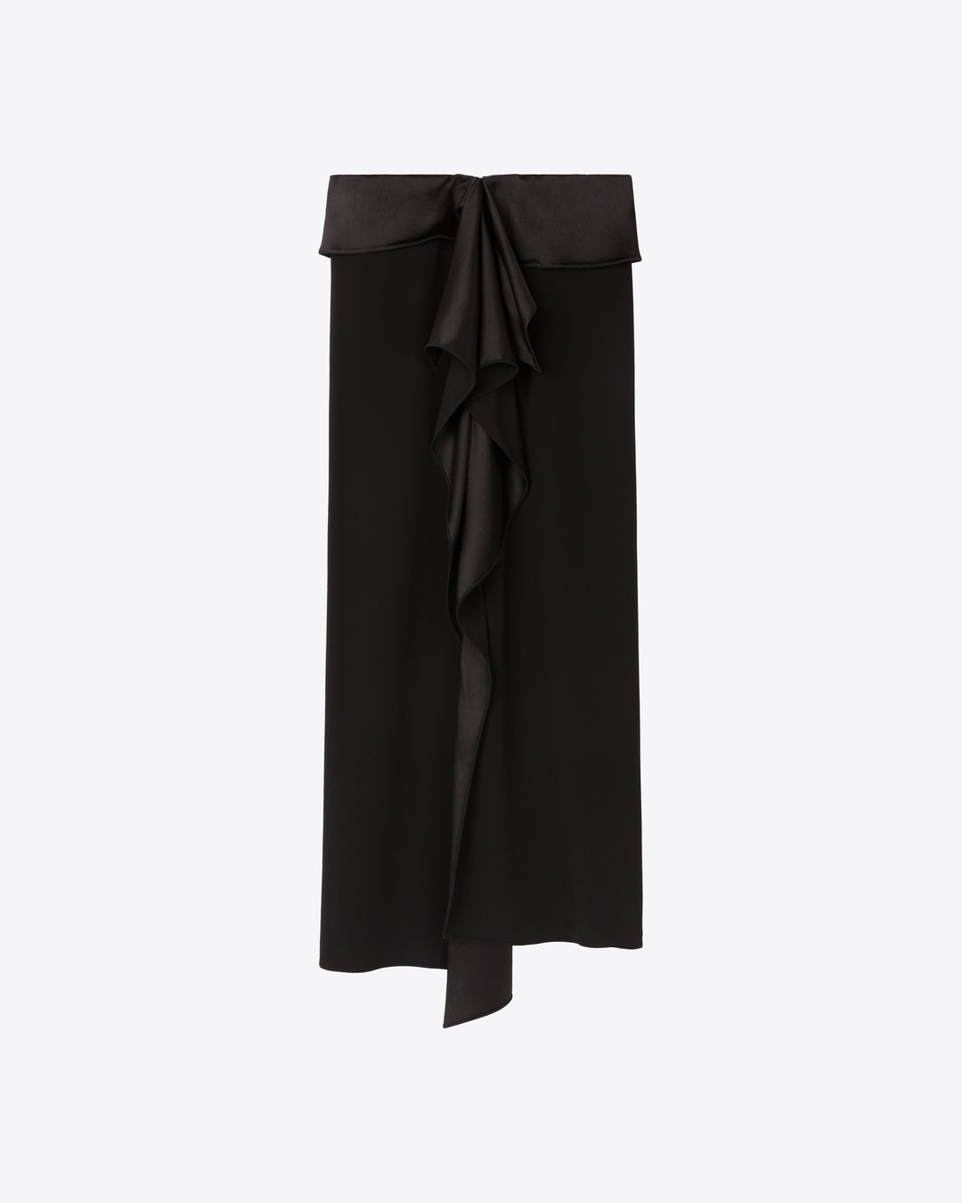 RUFFLED CREPE SKIRT - BLACK - AZ Factory