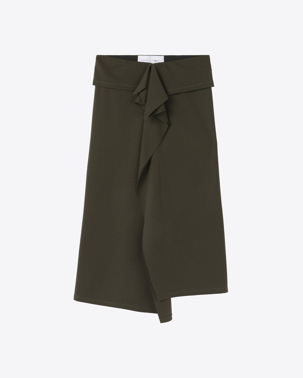 RUFFLED JERSEY SKIRT - DARK KHAKI - AZ Factory