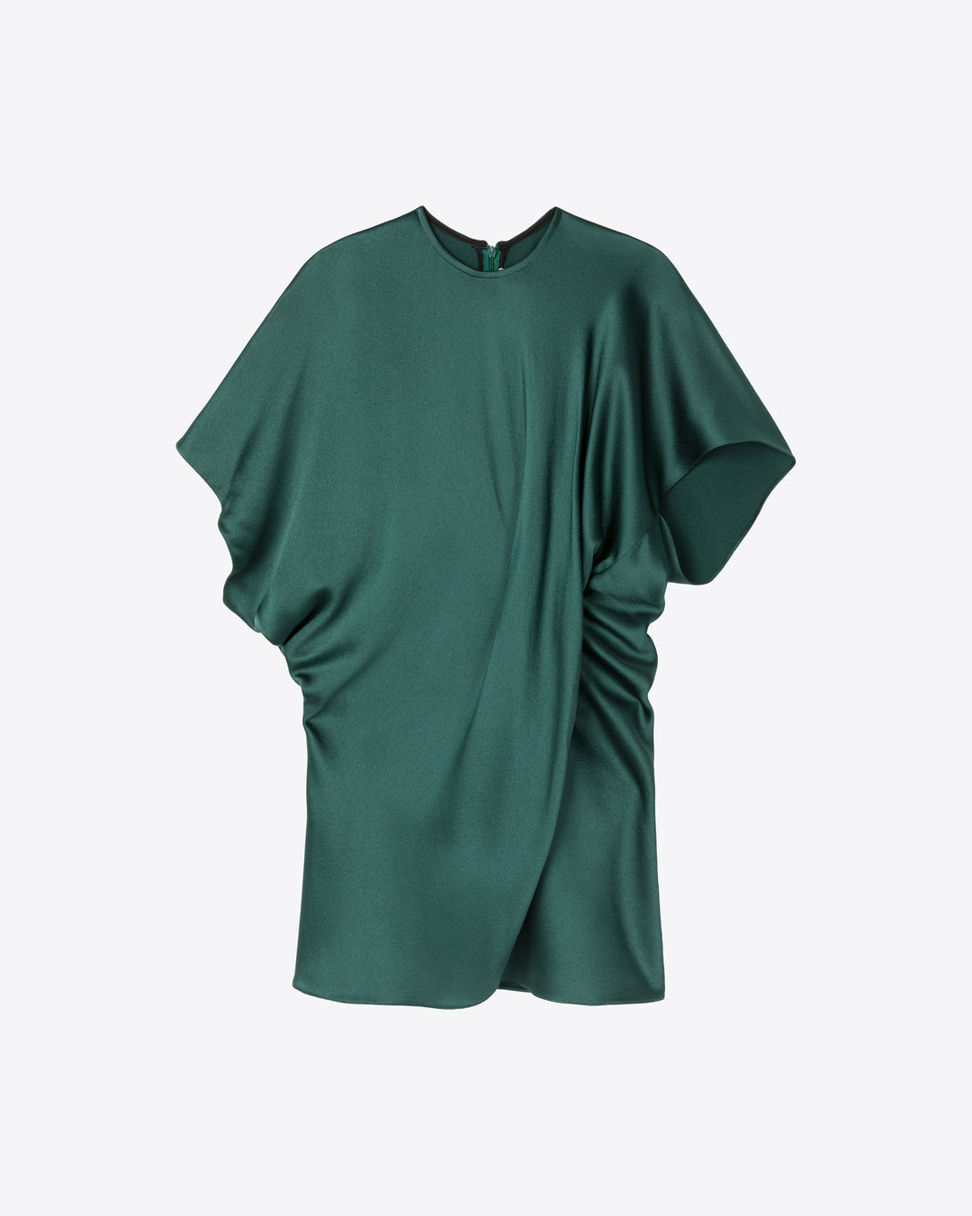 ASYMMETRIC SATIN T-SHIRT - BOTTLE GREEN – AZ Factory - High-End