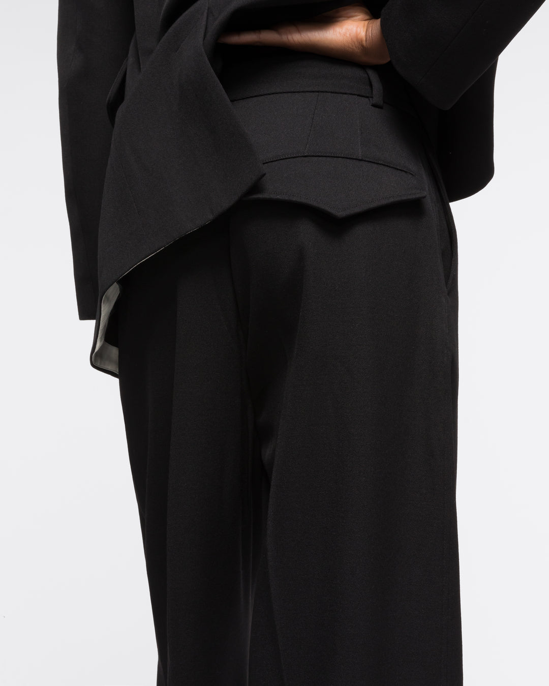 GABARDINE WOOL WIDE-LEG PANTS - BLACK – AZ Factory - High-End