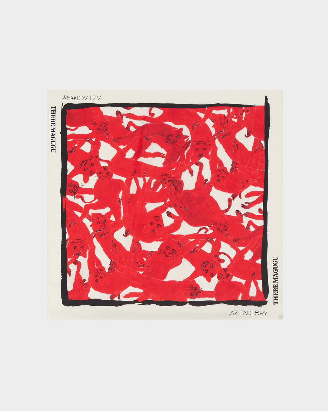 MEERKAT SILK SCARF - RED/ECRU - AZ Factory