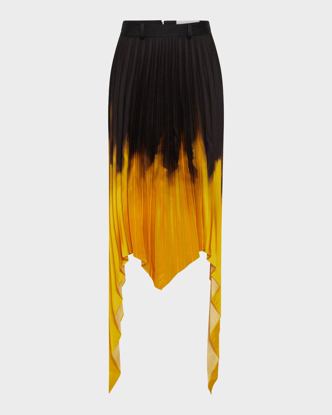 YELLOW DUSK PLEATED SKIRT - BLACK/ORANGE