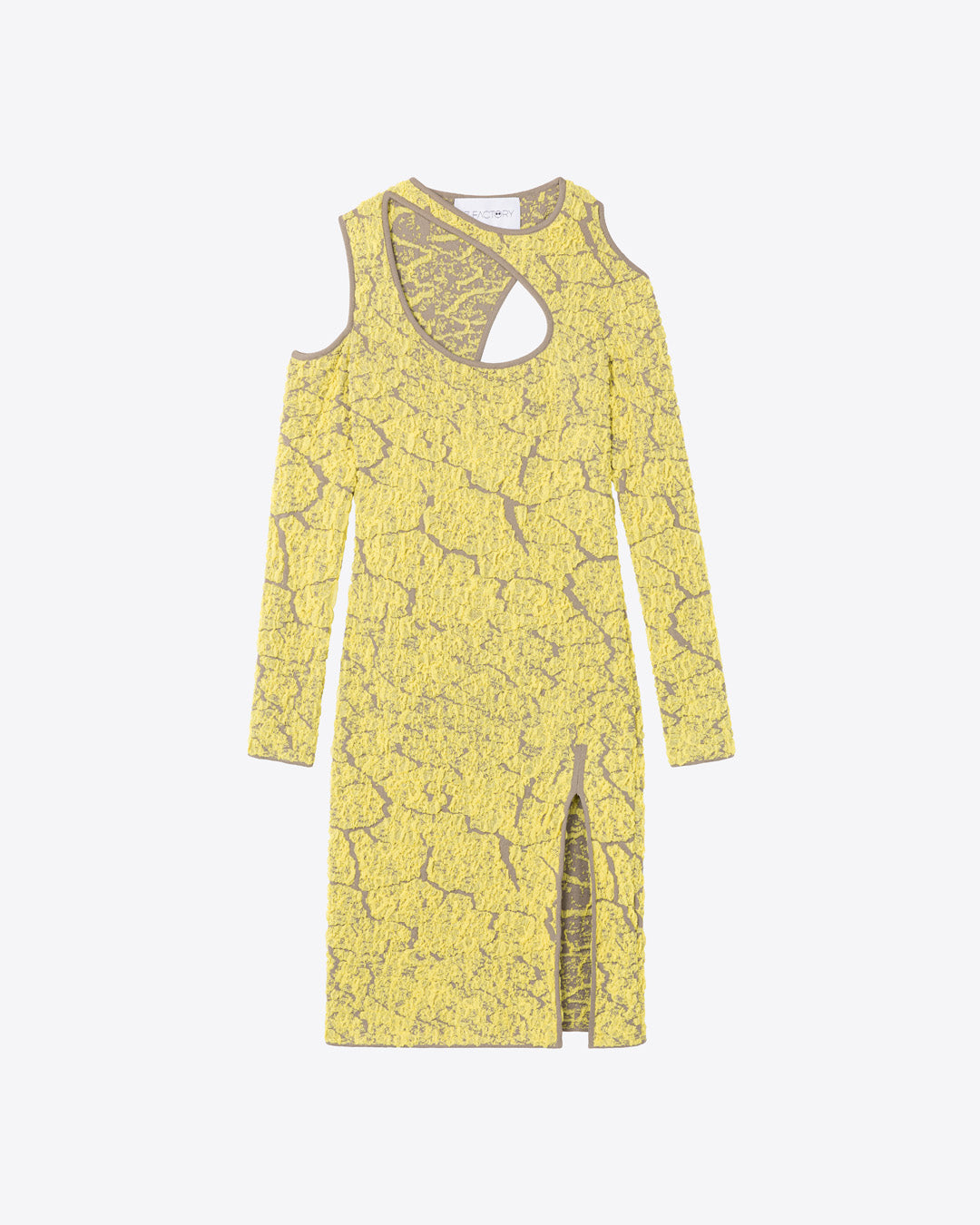 JACQUARD KNIT CUT-OUT DRESS - YELLOW/SAND – AZ Factory - High-End