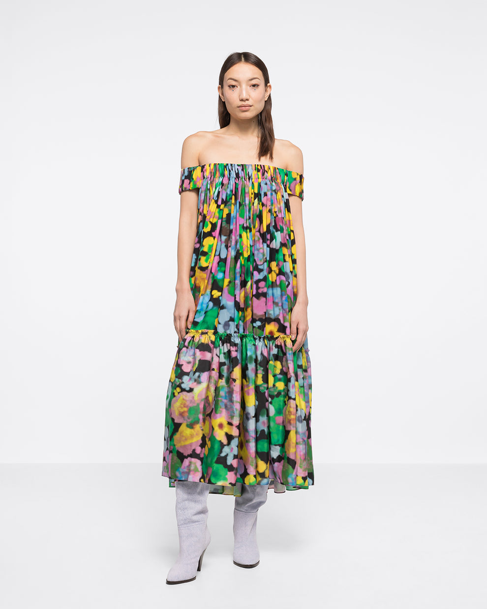 GAIA DRESS - FLOWERS PRINT - AZ Factory