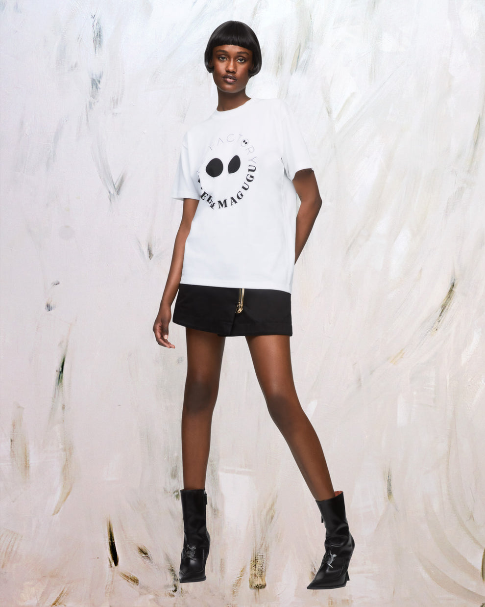 AZ FACTORY WITH THEBE MAGUGU LOGO T-SHIRT - WHITE - AZ Factory