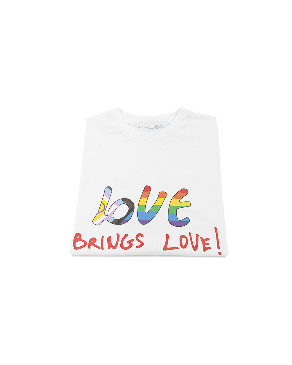 LOVE BRINGS LOVE PRIDE T-SHIRT - MULTICOLOR / WHITE - AZ Factory