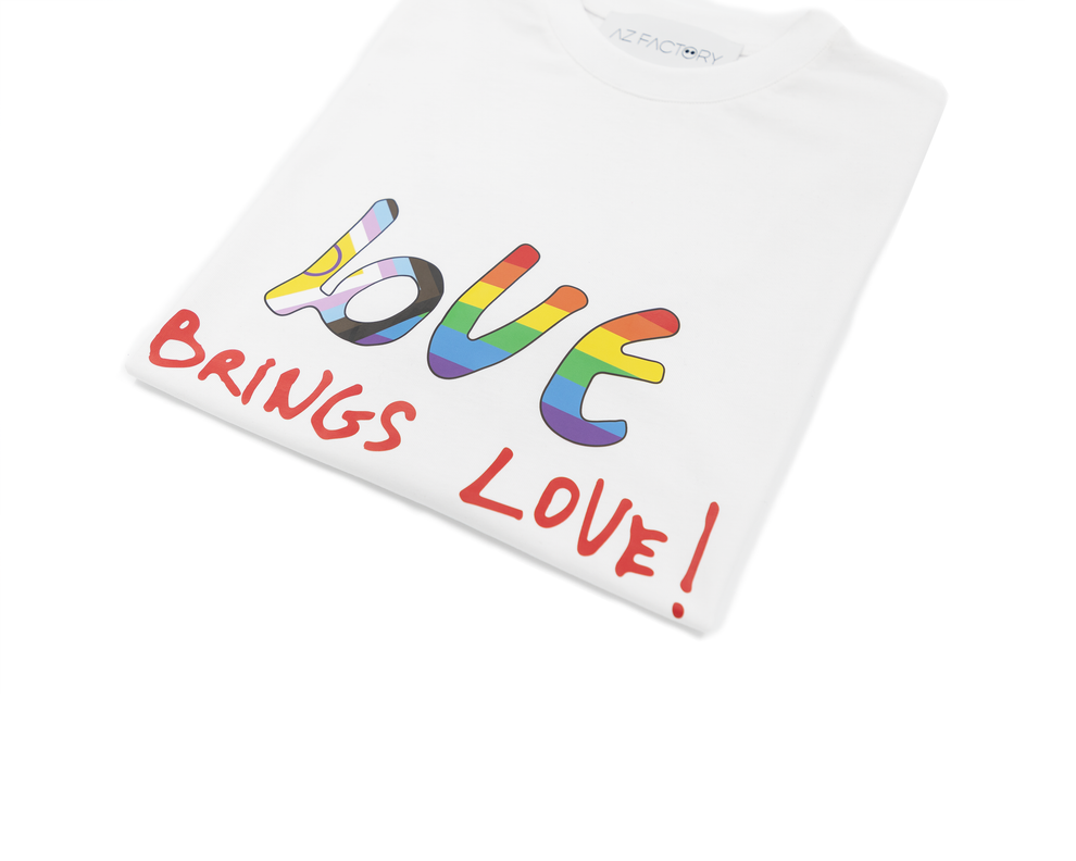 LOVE BRINGS LOVE PRIDE T-SHIRT - MULTICOLOR / WHITE - AZ Factory