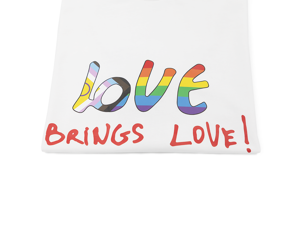 LOVE BRINGS LOVE PRIDE T-SHIRT - MULTICOLOR / WHITE - AZ Factory