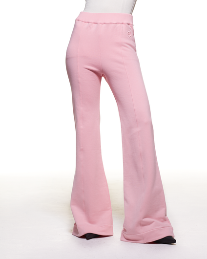 ORGANIC COTTON FLARE PANTS - LIGHT PINK